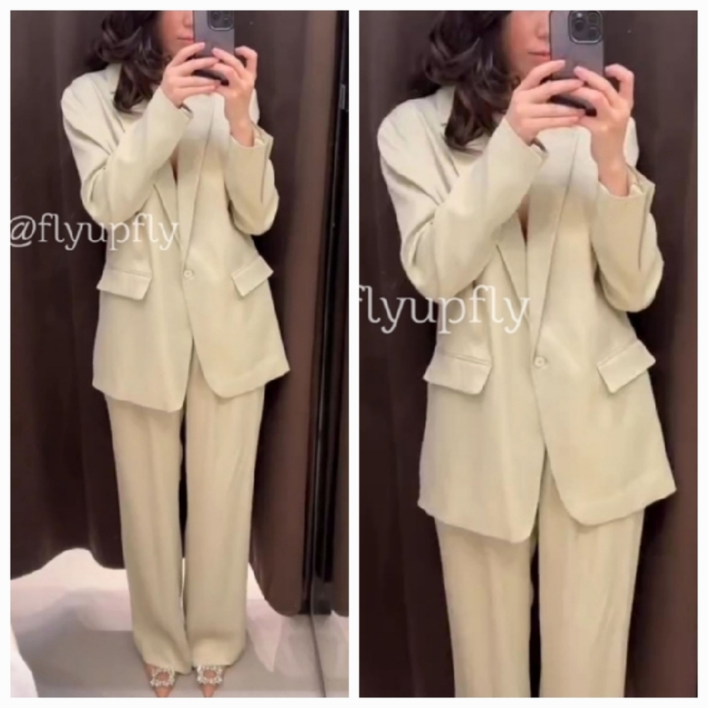 ZARA Set 2 pc * Matching Blazer & Wide Pants Size XS